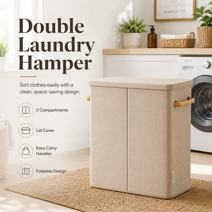 🧺 Double Laundry Hamper — Simplify Sorting And Keep Your Home Beautifully Organized ✨