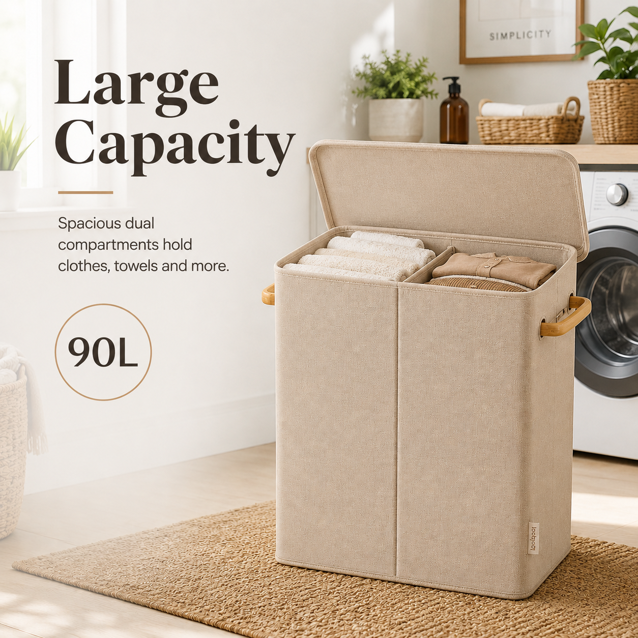 🧺 Double Laundry Hamper — Simplify Sorting And Keep Your Home Beautifully Organized ✨