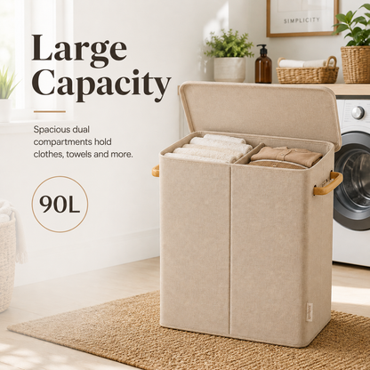🧺 Double Laundry Hamper — Simplify Sorting And Keep Your Home Beautifully Organized ✨